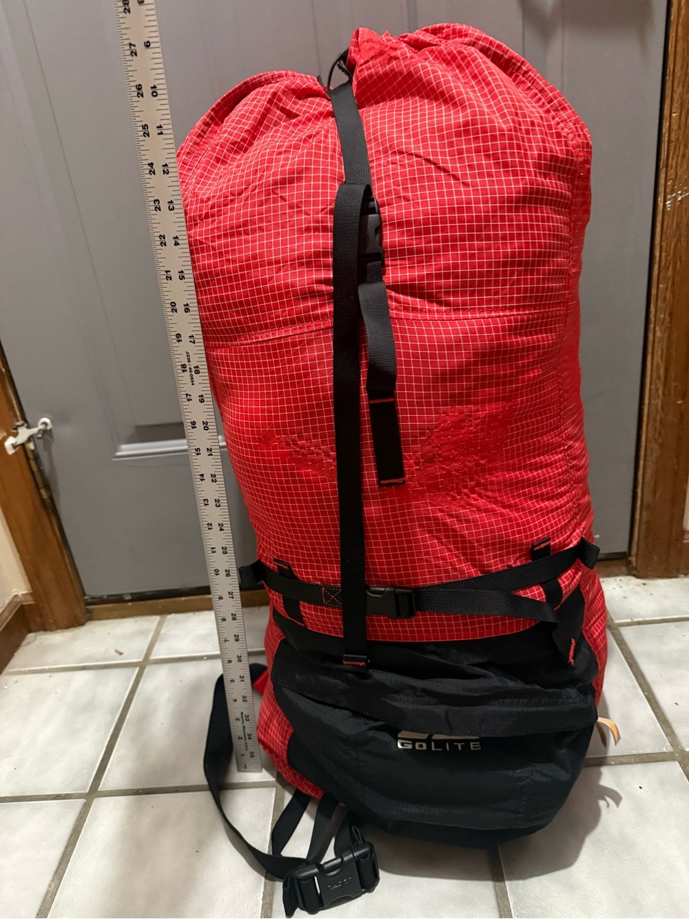 Golite Gust Backpack Red -Vintage Ultralight Red Gridstop 70l Backpack